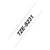 Brother TZe-S231 Labelling Tape Cassette, Black on White, 12mm (W) x 8M (L), Strong Adhesive, Genuine Supplies view 2
