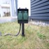 Brennenstuhl Garden Socket, External Socket, 2-fold with Ground Spike, Weather-Resistant Plastic (Waterproof housing - 1.4 m Cable), Colour: Black., Black, 1154430, 230 voltsV view 4
