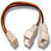 5" Fan Splitter Cable Female 3 pin to 2 Connector Male 3 pin view 1