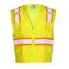 Kishigo Men's High Visibility Reflective Solid Front with Mesh Back Vest 1163, Zipper Closure, Polyester, ANSI 107 Type R / Class 2, Construction, Roadwork, Utility, Warehouse, Factory (Lime, 5X) view 1