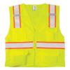 Kishigo Men's High Visibility Reflective Solid Front with Mesh Back Vest 1163, Zipper Closure, Polyester, ANSI 107 Type R / Class 2, Construction, Roadwork, Utility, Warehouse, Factory (Lime, 5X) view 2