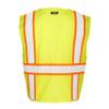 Kishigo Men's High Visibility Reflective Solid Front with Mesh Back Vest 1163, Zipper Closure, Polyester, ANSI 107 Type R / Class 2, Construction, Roadwork, Utility, Warehouse, Factory (Lime, 5X) view 4