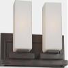 FORTE 5078-02-32 Two Light Bath Bracket, Antique Bronze Finish Satin White Glass view 2
