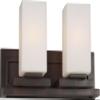 FORTE 5078-02-32 Two Light Bath Bracket, Antique Bronze Finish Satin White Glass view 3