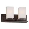 FORTE 5078-02-32 Two Light Bath Bracket, Antique Bronze Finish Satin White Glass view 4
