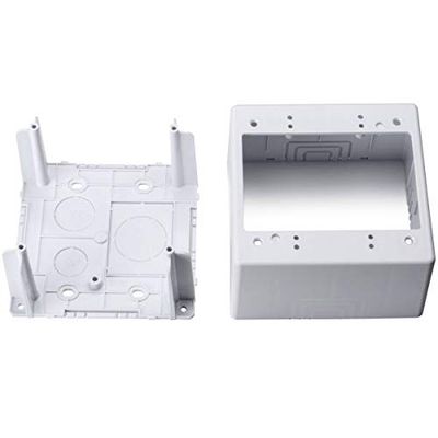 HellermannTyton TSRPW-JBD2 Dual Gang Junction Box, 2.77" Deep, PVC, White, 1/Bag