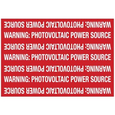 HellermannTyton 596-00208 Solar Marker, 7.2" X 5", Photovoltaic Power Source, Red