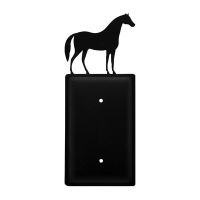 Village Wrought Iron EC-68 8 Inch Horse - Single Electrical Cover, Black