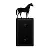 Village Wrought Iron EC-68 8 Inch Horse - Single Electrical Cover, Black view 1