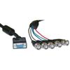 CableWholesale VGA to BNC Cable, HD15 VGA to 5 BNC Coaxial Monitor Breakout Cable, Male/Male BNC Cable, Double Shielded, Black, 1 feet view 1