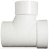 Spears P403 Series PVC DWV Pipe Fitting, Sanitary Tee, 6" Spigot x 6" Hub x 6" Hub view 2