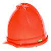 MSA Orange Polyethylene Cap Style Hard Hat with 4 Point Ratchet Suspension view 1