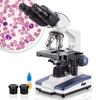 AmScope B120C Series Student & Professional LED Binocular Compound Microscope - 40X-2500X Magnification - Features Siedentopf Head & 3D Mechanical Stage view 1