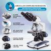 AmScope B120C Series Student & Professional LED Binocular Compound Microscope - 40X-2500X Magnification - Features Siedentopf Head & 3D Mechanical Stage view 2