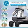 AmScope B120C Series Student & Professional LED Binocular Compound Microscope - 40X-2500X Magnification - Features Siedentopf Head & 3D Mechanical Stage view 3