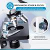 AmScope B120C Series Student & Professional LED Binocular Compound Microscope - 40X-2500X Magnification - Features Siedentopf Head & 3D Mechanical Stage view 4