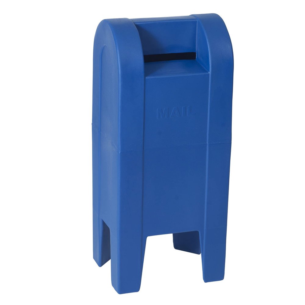 Childrens Factory Post Mailbox for Outside, Kids Playhouse Accessories, Classroom, Daycare, Playground, Pretend Play, Blue