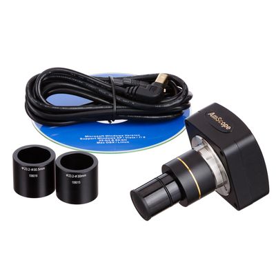 AmScope MU800 8.0MP Digital Microscope Camera for Still and Video Images, 40x Magnification, 0.5x Reduction Lens, Eye Tube or C-Mount, USB 2.0 Output, Includes Software