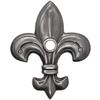 Waterwood Solid Brass Medium Fleur De Lis Doorbell in Pewter - Wired & Illuminated Push Button from Environmentally Friendly Recycled Material view 1