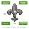 Waterwood Solid Brass Medium Fleur De Lis Doorbell in Pewter - Wired & Illuminated Push Button from Environmentally Friendly Recycled Material view 2