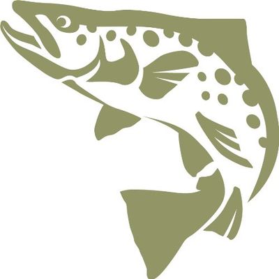 Express Yourself Brown Trout Wall Decal (Olive -Facing as Shown- Small) - Freshwater Fish Collection