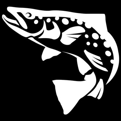 Express Yourself Brown Trout Wall Decal (White -Facing as Shown- Small) - Freshwater Fish Collection