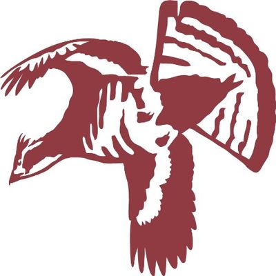 Express Yourself Ruffed Grouse Single Wall Decal (Dark Red - Reverse Facing - Small) - Upland Game Bird Collection