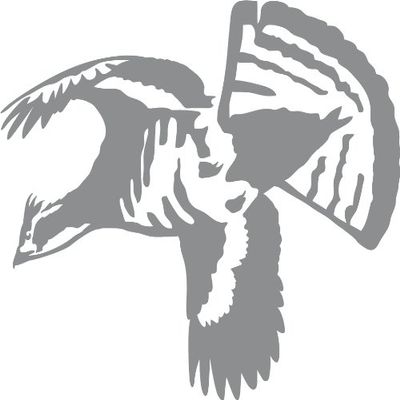 Express Yourself Ruffed Grouse Single Wall Decal (Med Grey - Reverse Facing - Small) - Upland Game Bird Collection