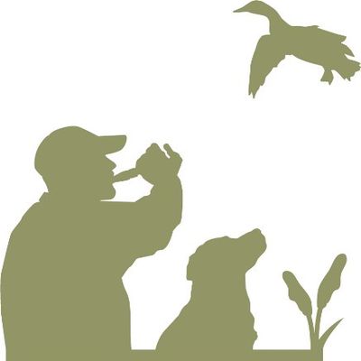 Express Yourself Duck Call Wall Decal (Olive - Facing as Shown - Large) - Waterfowl Collection