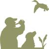 Express Yourself Duck Call Wall Decal (Olive - Facing as Shown - Large) - Waterfowl Collection view 1