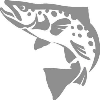 Express Yourself Brown Trout Wall Decal (Med Grey - Reverse Facing - Small) - Freshwater Fish Collection