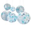 Fun Express - Winter Paper Lantern Asst (6pc) for Winter - Party Decor - Hanging Decor - Lanterns - Winter - 6 Pieces view 1