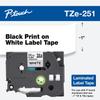 Brother P-Touch TZe-251 Laminated Label Maker Tape, 1-inch x 26-2/10', Black On White, 6/CartonTZE-251VS view 1