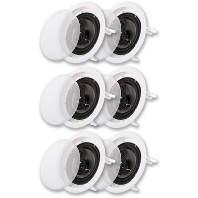 Acoustic Audio CS-IC63 in Ceiling 6.5" Speaker 3 Pair Pack 3 Way Home Theater 1800 Watt