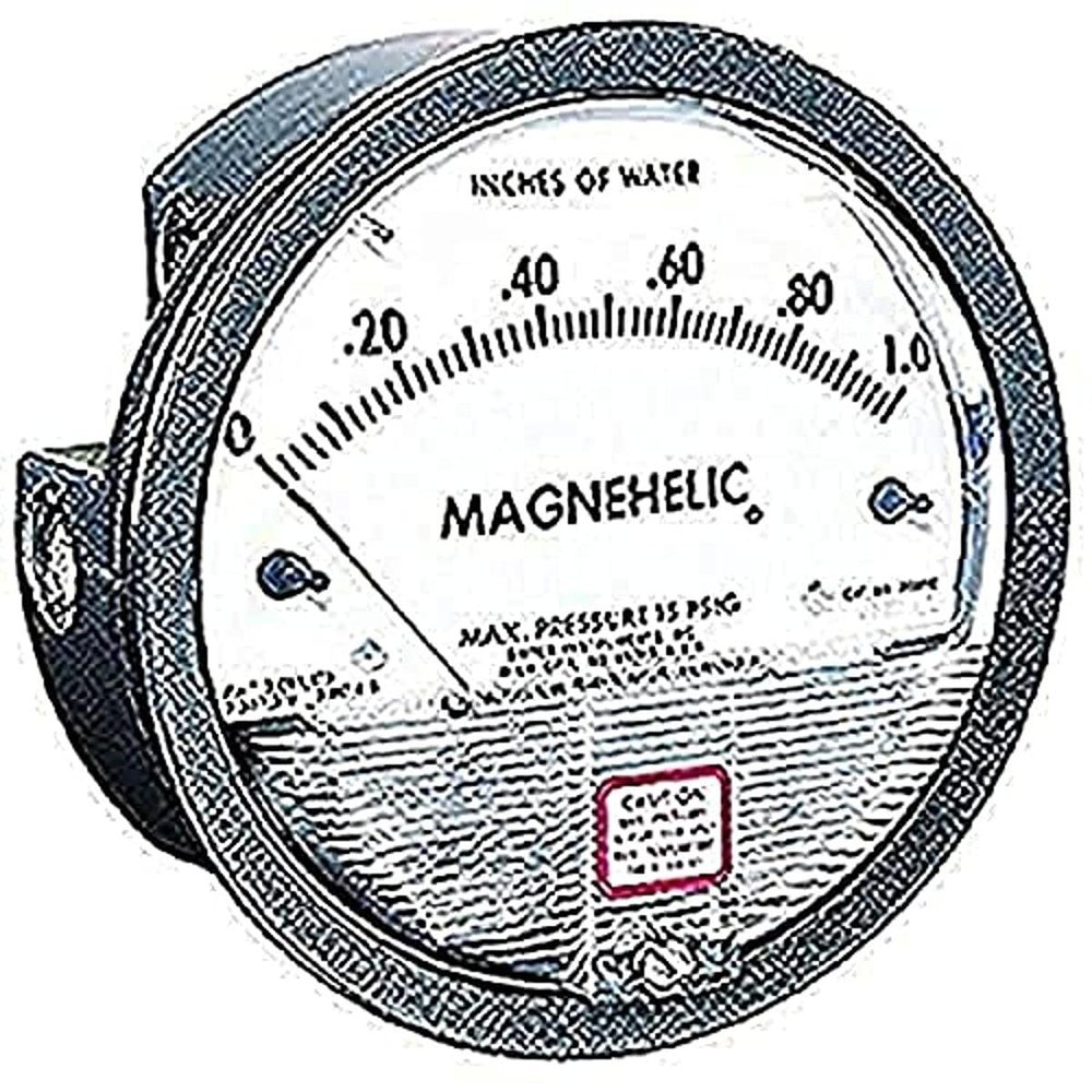 Dwyer Magnehelic Differential Pressure Gage, 2001D, 0-1" w.c. & 0-250 Pascals
