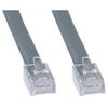 PCCONNECT Telephone Cord RJ45, 14feet Cable, RJ45 Male to Male, Silver Satin Flat view 1