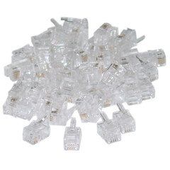 PCCONNECT RJ22 4P/4C Connectors for Flat Cable (100 Pcs Per Bag)