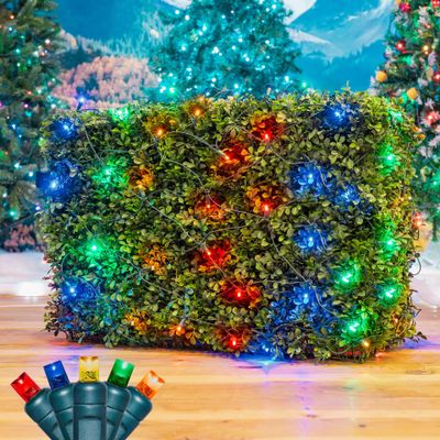 Novelty Lights 4x6 Outdoor Net Lights, 100 Multicolor LEDs, Green Wire