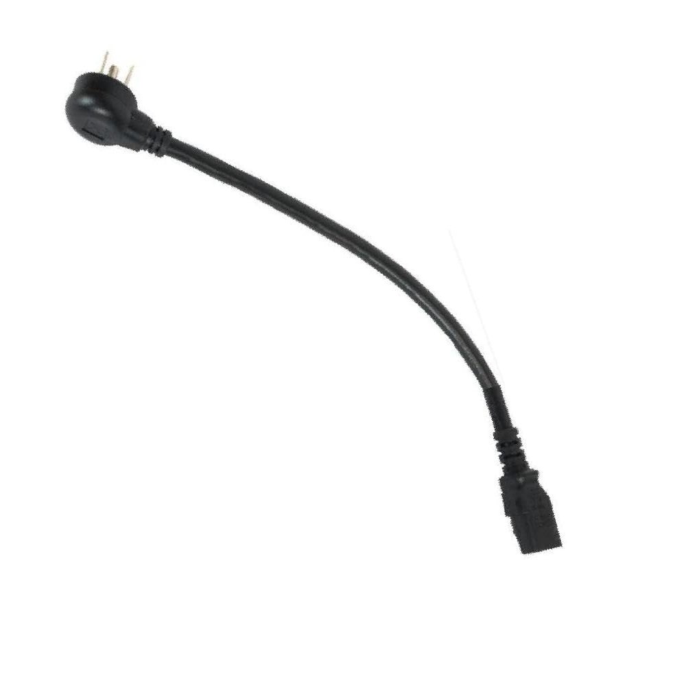 Lowell IEC-12-90RX10 15A Power Cord, 12 Inches Long, 10-Pack, 14-Gauge Cord, Features IEC 60320-1/C13 on 1 End and NEMA 5-15P 90-Degree Right Plug on Other End