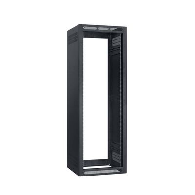 Lowell LER-3522-LRD LER Series 35U x 22 Inches Deep Enclosed AV Rack Without Rear Door; Configurable Top with 7U Opening for 19 Inches Panels; Welded Sides with Vents; Black Finish