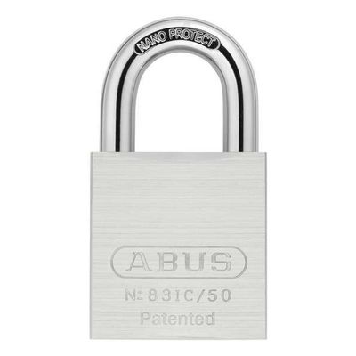ABUS 83IC/50 S2 SFIC Small Format Interchangeable Core Brass Chrome Plated All Weather Rekeyable Padlock w/o core with 1 Inch Shackle