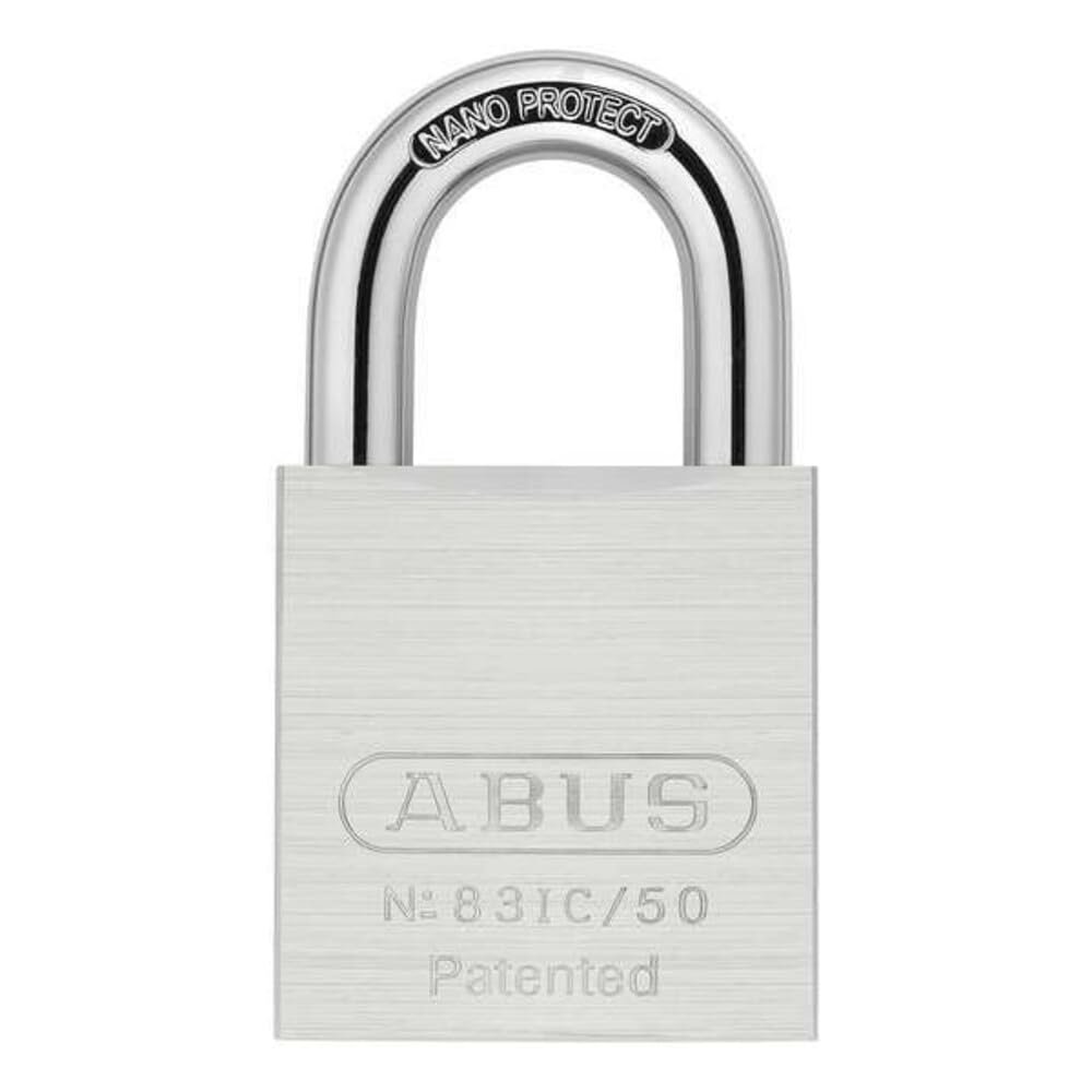 ABUS 83IC/50 S2 SFIC Small Format Interchangeable Core Brass Chrome Plated All Weather Rekeyable Padlock w/o core with 1 Inch Shackle