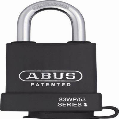 ABUS 83WP-IC/53 C LF-SCHLG S2 LFIC All Weather Schlage Large Format Interchangeable Core Rekeyable Solid Steel Padlock w/o core with 1 Inch Shackle