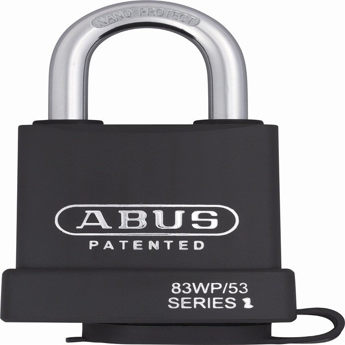 ABUS 83WP-IC/53 C LF-SCHLG S2 LFIC All Weather Schlage Large Format Interchangeable Core Rekeyable Solid Steel Padlock w/o core with 1 Inch Shackle