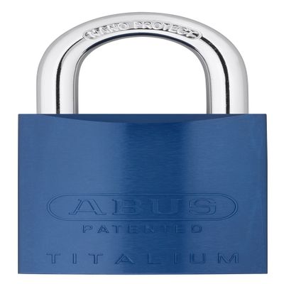 ABUS 83AL/45-300 S2 Schlage Rekeyable Padlock Aluminum Body with 1-Inch Shackle, Blue Zero-Bitted