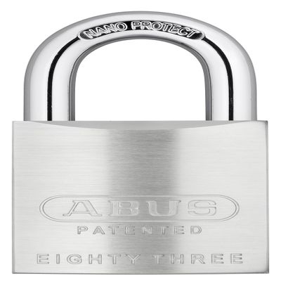 ABUS 83/50-300 S2 Schlage 50mm All Weather Solid Brass Chrome Plated Rekeyable Padlock with 1 Inch Shackle, Zero-Bitted