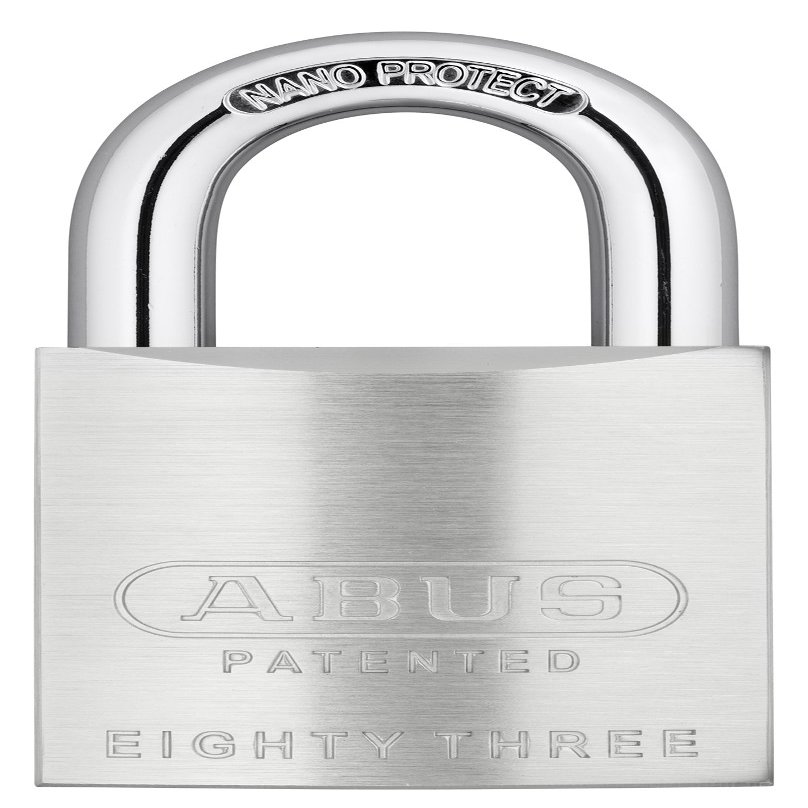 ABUS 83/50-300 S2 Schlage 50mm All Weather Solid Brass Chrome Plated Rekeyable Padlock with 1 Inch Shackle, Zero-Bitted