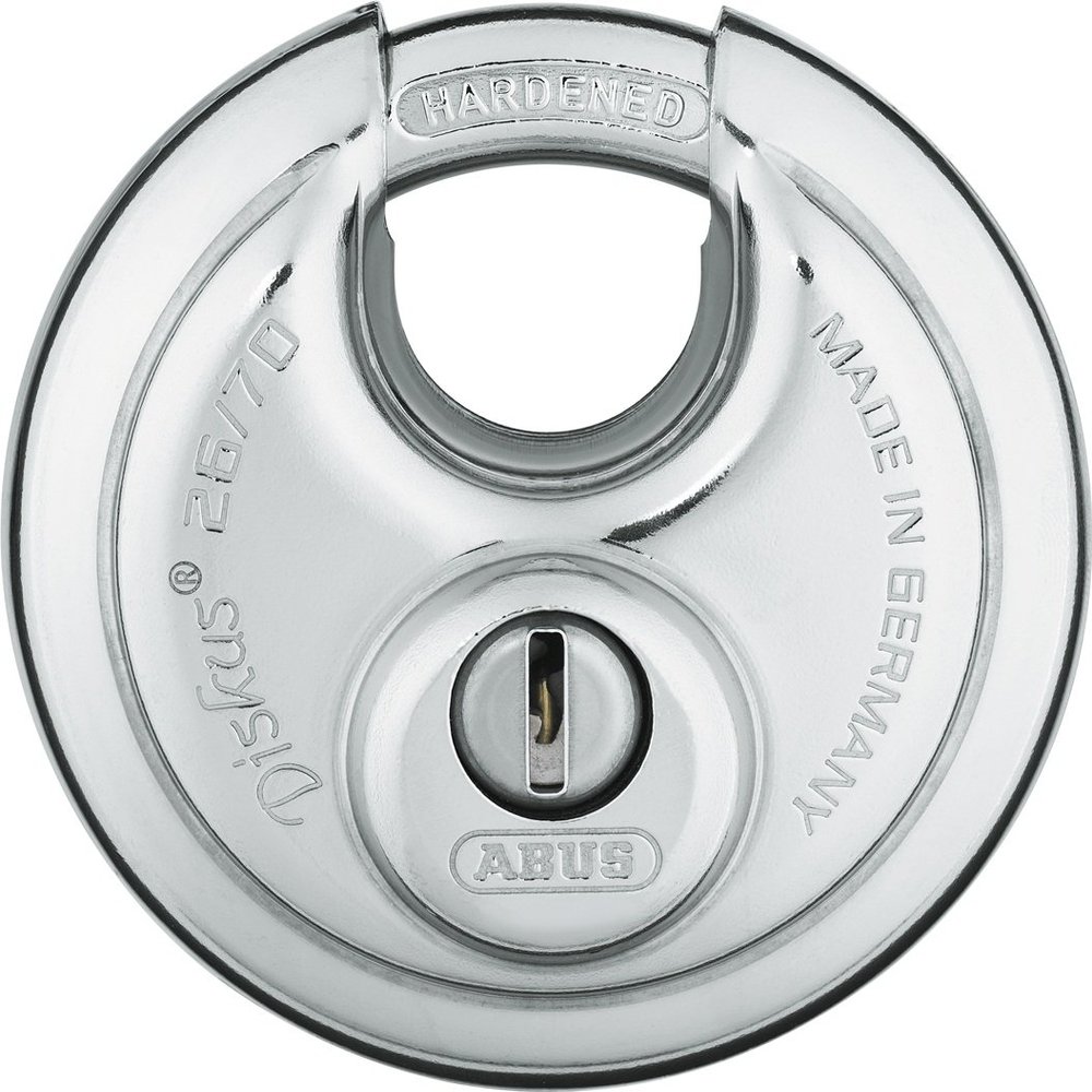 ABUS 26/70 Diskus Solid Body Storage Padlock with 2 Keys