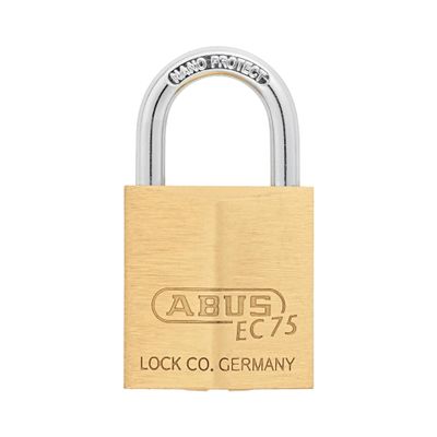 ABUS 75/30 Small Solid Brass Padlock with 2 Keys for Outdoor, School, Gym, 1 9/64in (30mm) Wide, Keyed Different