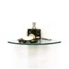 Spancraft Glass 4REC10QR-CR Quarter Round Glass Shower Shelf with 4" Rectangle Clamp, Chrome Bracket, 10" view 1